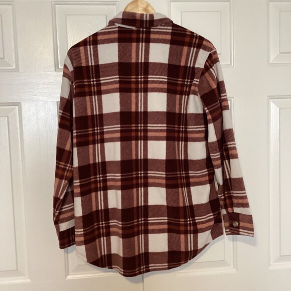 Eddie Bauer Microsoft Collared Brown & Cream Women’s Shirt Size M NWT - Picture 2 of 7